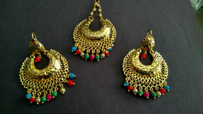 Fashion Earrings With Maang Tikka 13