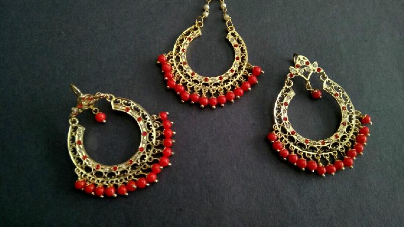 Fashion Earrings With Maang Tikka 16