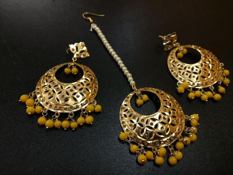 Fashion Earrings With Maang Tikka 22