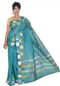 Blue Chanderi Silk Saree