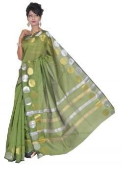 Green Chanderi Silk Saree