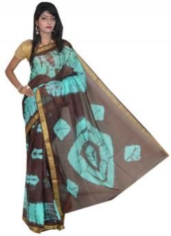 Sky Blue Manipuri Kota Cotton Saree