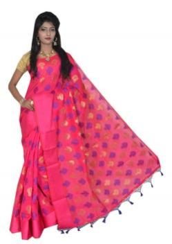 Elegant Pink Silk Cotton Saree