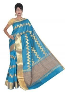Blue Silk Cotton Saree