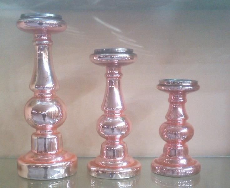 Glass Pillar Candle Holder 12