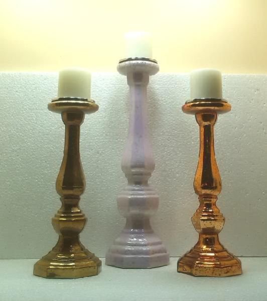 Glass Pillar Candle Holder 16