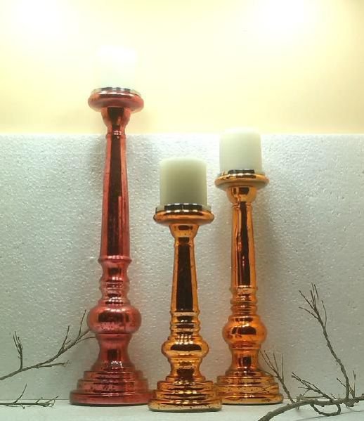 Glass Pillar Candle Holder 24
