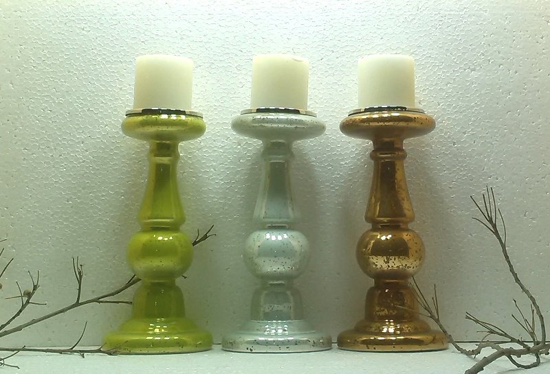 Glass Pillar Candle Holder 26