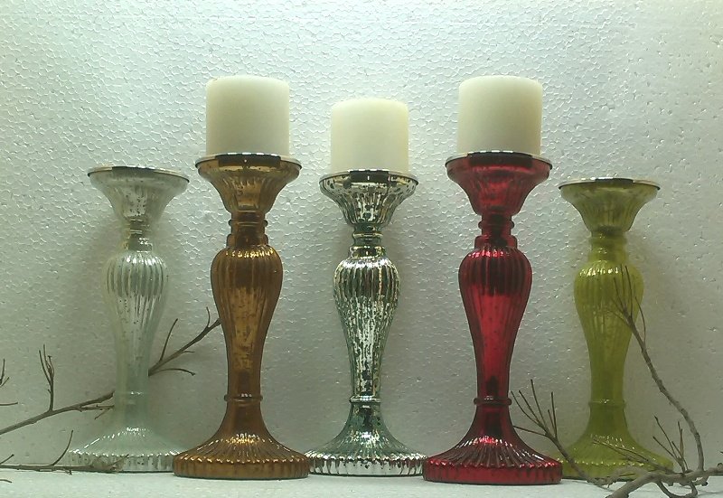 Glass Pillar Candle Holder 30