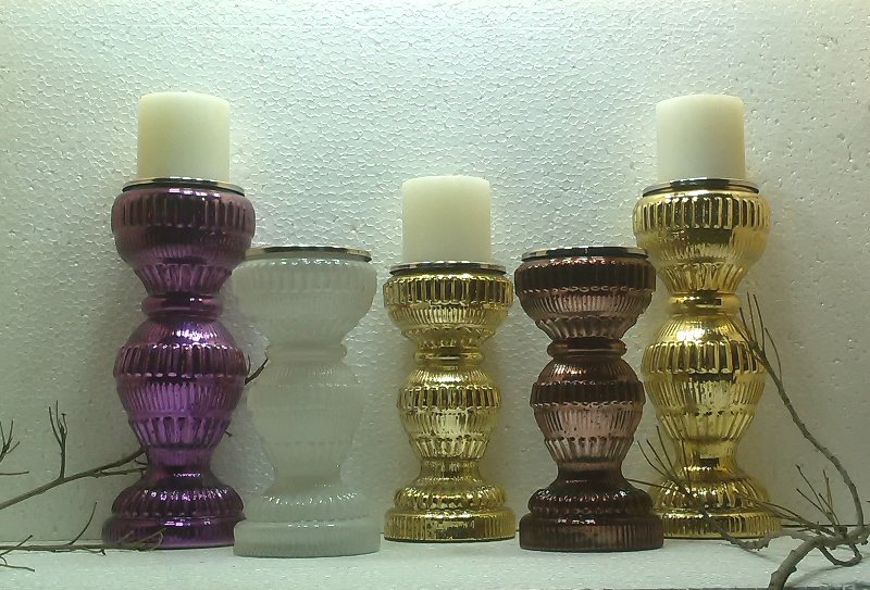 Glass Pillar Candle Holder 32