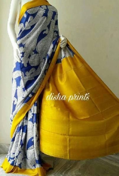 Block Printed Silk Saree 02