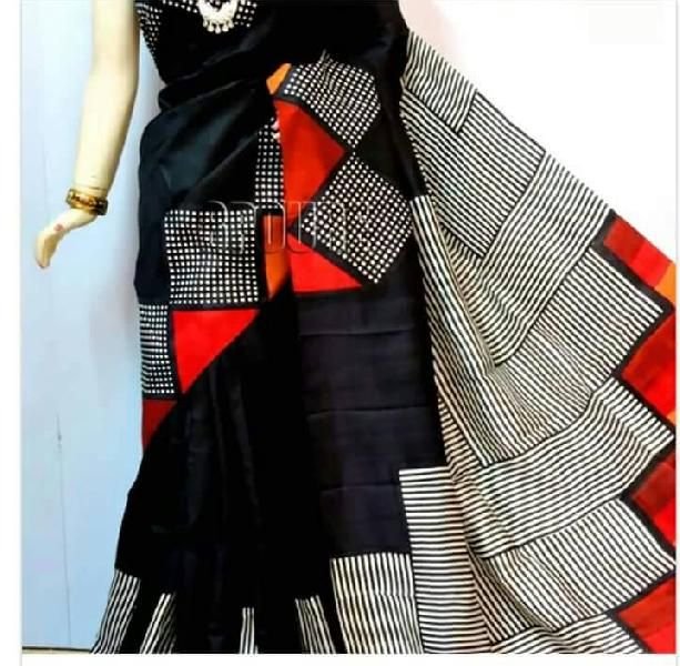 Block Printed Silk Saree 03