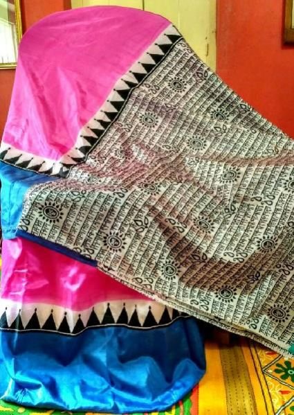 Block Printed Silk Saree 11