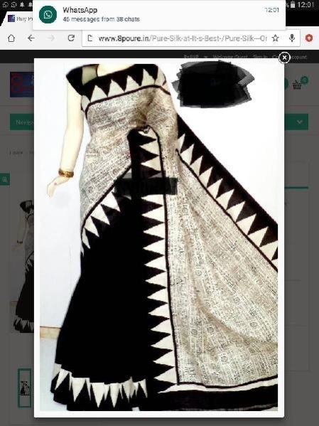 Block Printed Silk Saree 13