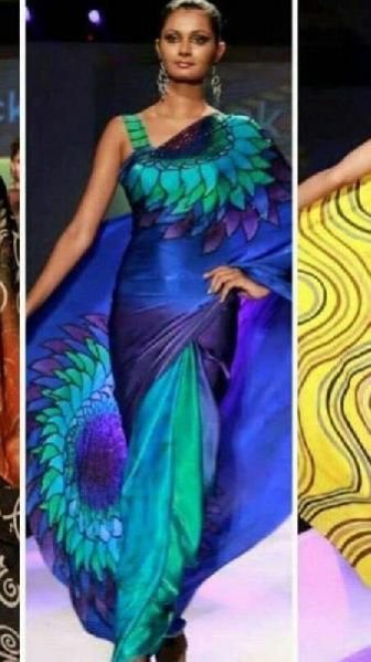 Block Printed Silk Saree 16