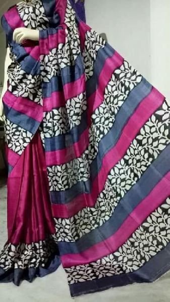 Block Printed Silk Saree 17