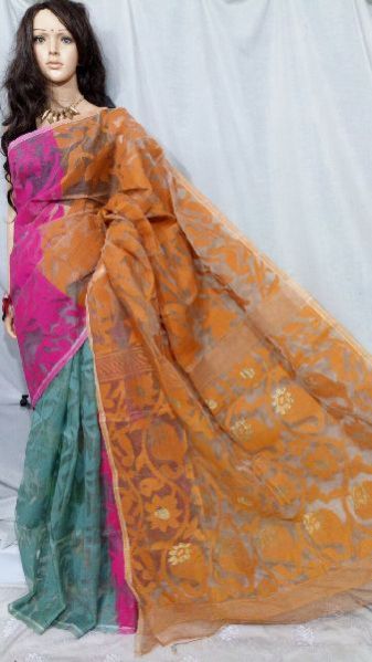 Dhakai Jamdani Saree Without Blouse 03