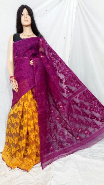 Dhakai Jamdani Saree Without Blouse 04