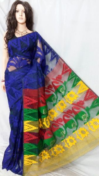Dhakai Jamdani Saree Without Blouse 07