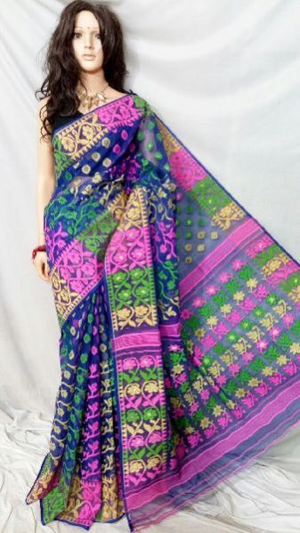 Dhakai Jamdani Saree Without Blouse 09