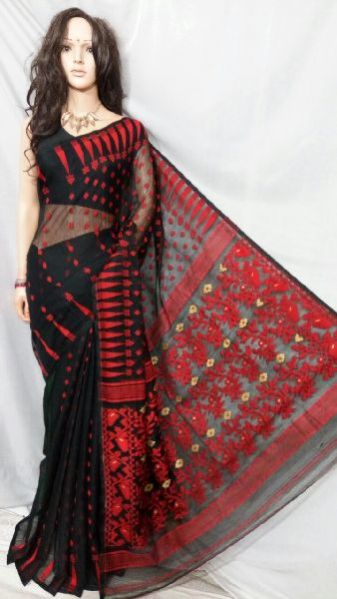 Dhakai Jamdani Saree Without Blouse 12