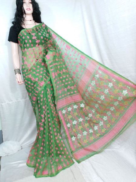Dhakai Jamdani Saree Without Blouse 15