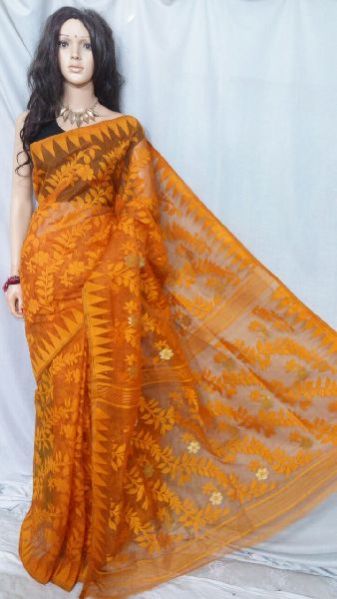 Dhakai Jamdani Saree Without Blouse 16