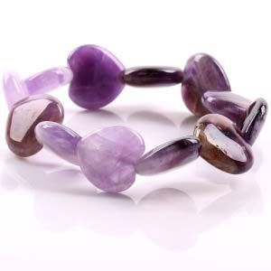 Amethyst Heart Shape Gemstone Bracelet