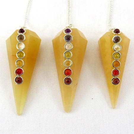 Citrine Seven Chakra Gemstone Pendulum