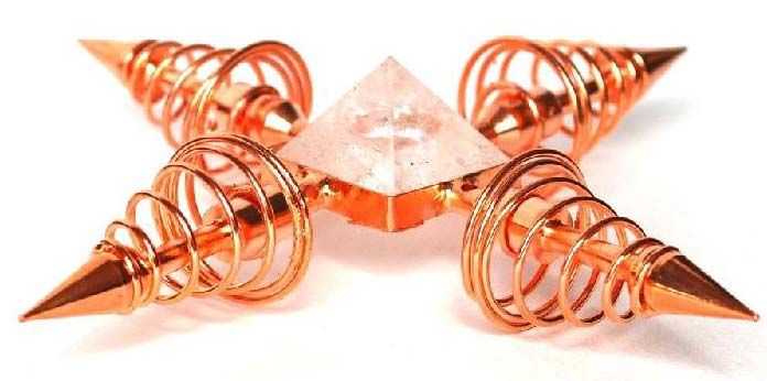 Copper & Clear Quartz Crystal Energy Generator