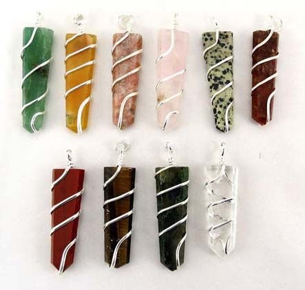 Flat Pencils Cage Gemstone Pendant