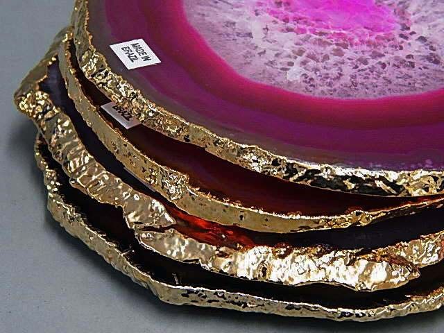 Gold Plate Onyx Agate Slice