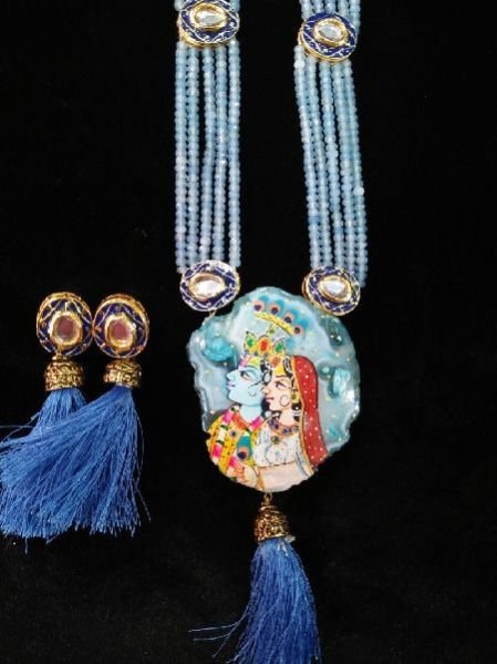 Painting Pendant Necklace Set