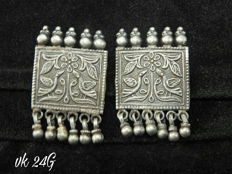 silver jewel jhumkas