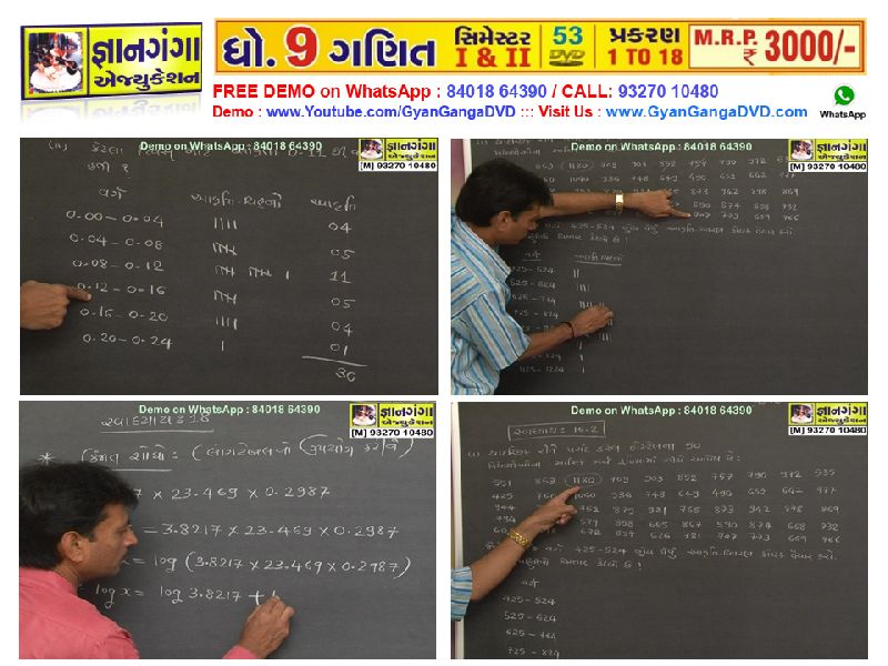 9M-19 - 9th Standard Gujarati Medium Mathematic 53 DVD Set