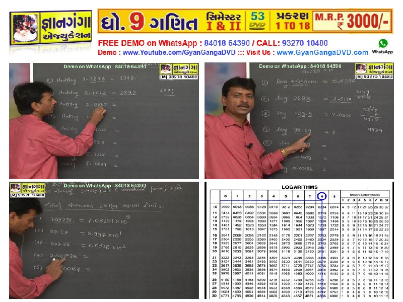 9M-20 - 9th Standard Gujarati Medium Mathematic 53 DVD Set