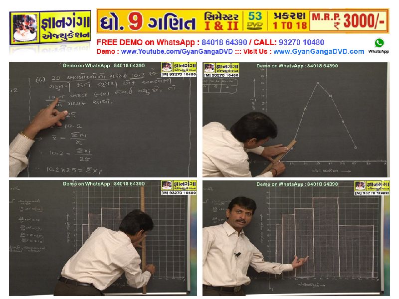 9M-6 - 9th Standard Gujarati Medium Mathematic 53 DVD Set