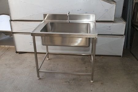 Stainless Steel Single Sink Kitchen Unit without Side Table 02