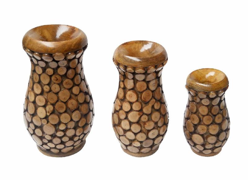 Wooden Flower Vase 01