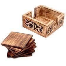Wooden Tea Coaster Set 01
