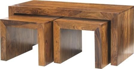 Designer Wooden Coffee Table Set 01