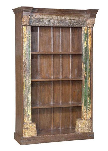 Reclaimed Wooden Carved Bookshelf 02