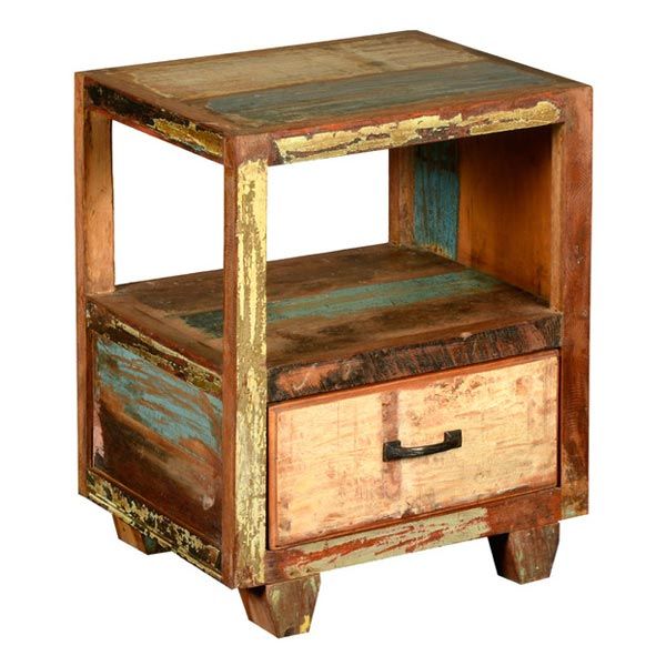 Reclaimed Wooden Side Table 06
