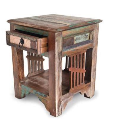 Reclaimed Wooden Side Table 07