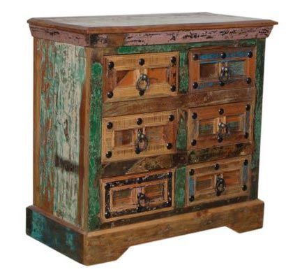 Recycled Wooden Drawer Chest 02