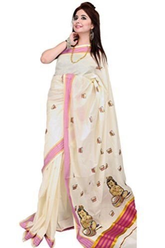 White Patch Work Saree