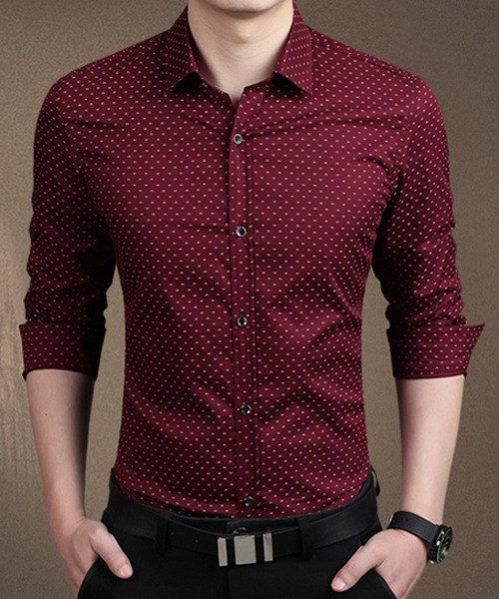 Mens Printed Cotton Formal Shirt 03