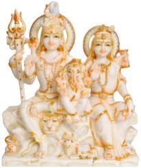 Marble Shiv Family Statue 02
