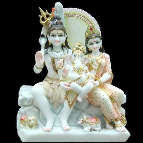 Marble Shiv Family Statue 03
