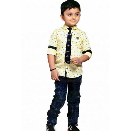 Valiant Boys Half Sleeve Shirt & Jeans Set 03